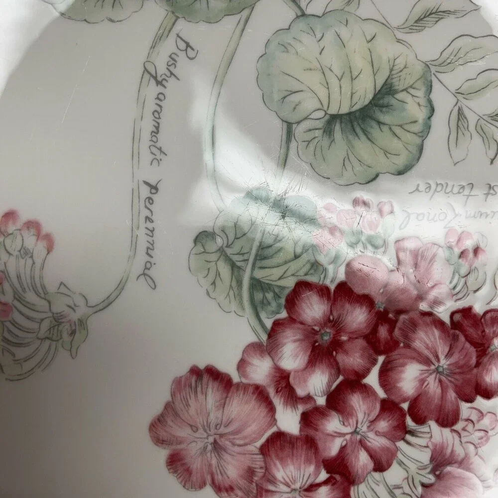 Lenox Geranium Artist Sketchbook by Louise Le Luyer Dinner Plates‎ 11